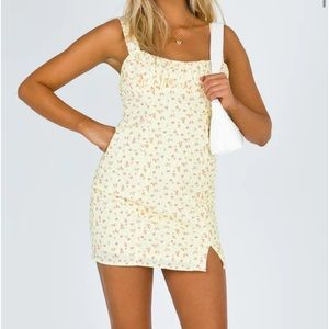 FREYA MINI DRESS YELLOW PETITE PRINCESS POLLY